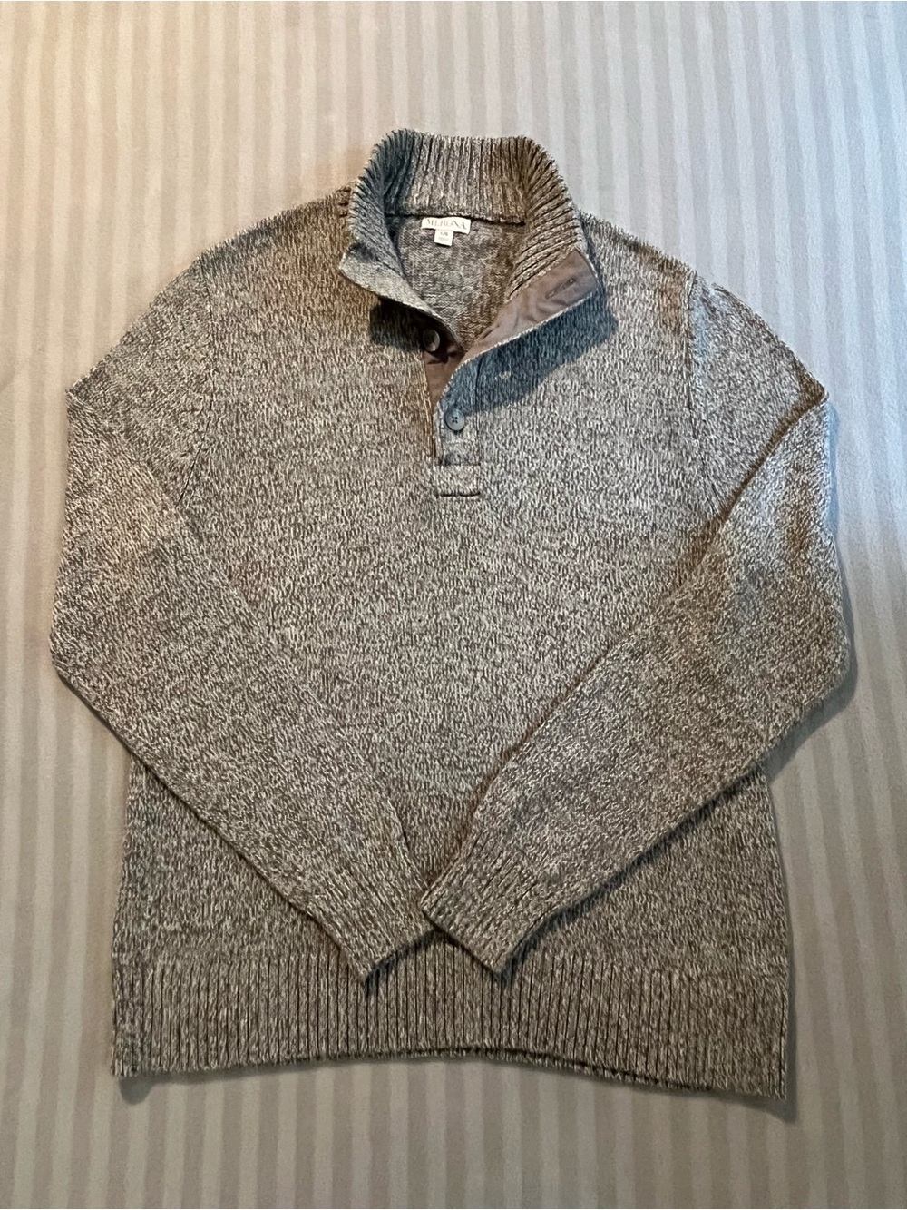 Merona Marled Gray Zip-Up Shawl Collar Sweater